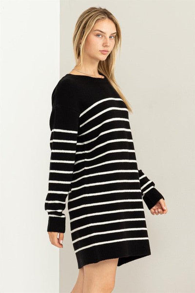 Casually Chic | Striped Sweater Dress - Statement Piece NY