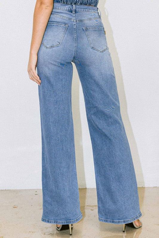 Distressed Wide Fit Jeans - Statement Piece NY