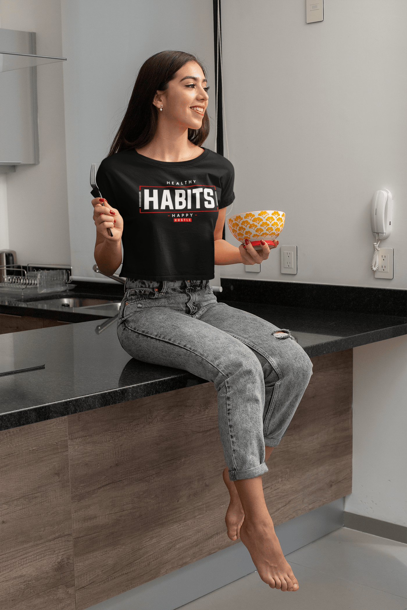 Healthy Habits, Happy Hustle | Women's Empowerment T-Shirt - Statement Piece NY