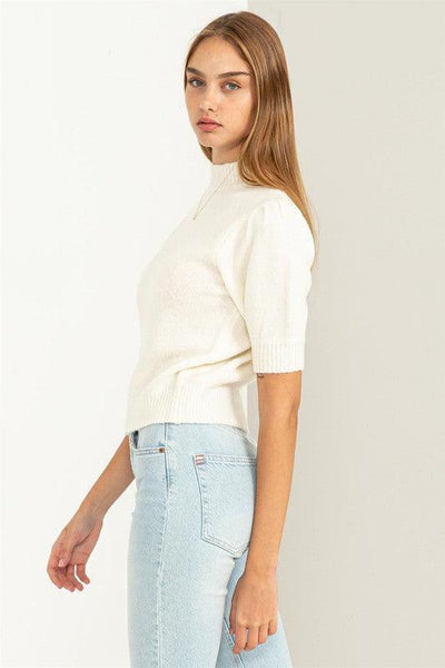 Lovely Embrace | Puff Sleeve Sweater Top - Statement Piece NY