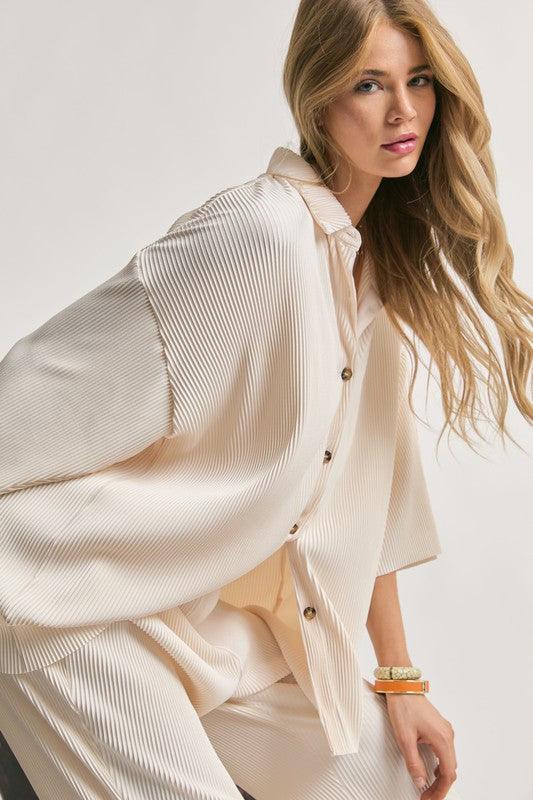 Resort Chic | Solid Button Down Top - Statement Piece NY