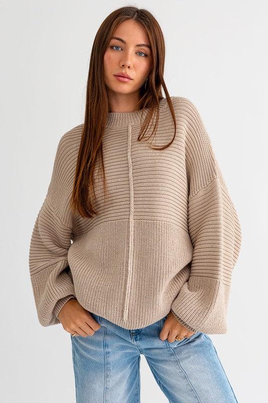 Ribbed Knitted Sweater - Statement Piece NY