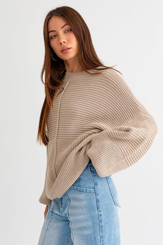 Ribbed Knitted Sweater - Statement Piece NY