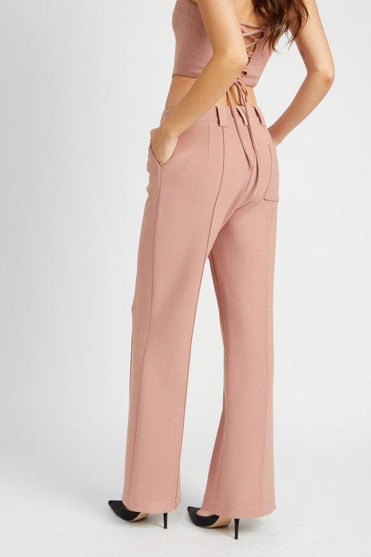 Sleek Detail | Front Seam Pants with Single Pocket - Statement Piece NY