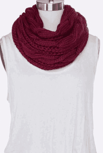 Total Infinity | Cable Knit Infinity Scarf - Statement Piece NY _tab_final-sale, basic, Basics, Black, Brooklyn Boutique, Burgundy, final, final sale, Grey, Hat, Ivory, Misses, Navy, not clearance, outerwear, Pink, Ships from USA, SPNY Exclusive, statement piece, Statement Piece Boutique, statement piece ny, Statement Pieces, Statement Pieces Boutique, Women's Boutique Statement Accessories