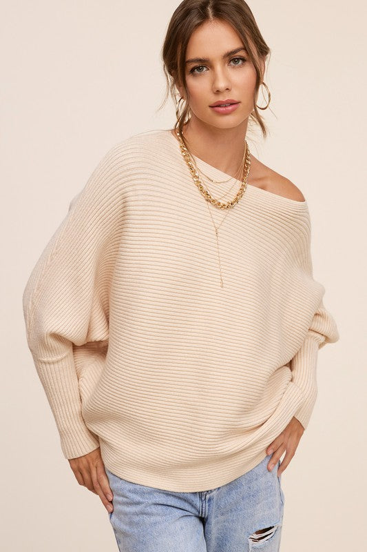 Mae Sweater | Cute Boatneck Sweater