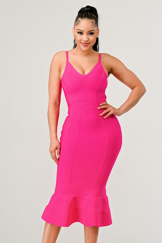 Pink Mermaid Bandage Dress