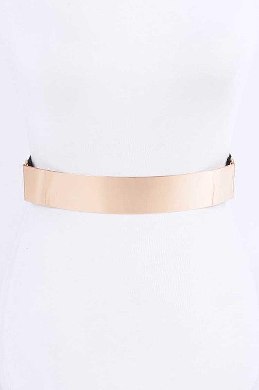 Iconic Metal Plaque Elastic Belt – Statement Piece NY display picture 1