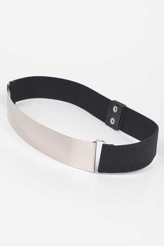 Iconic Metal Plaque Elastic Belt – Statement Piece NY display picture 3