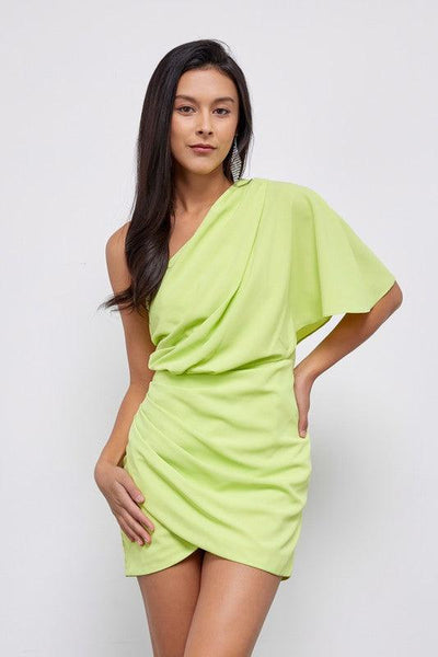 Asymmetric Elegance | One Shoulder Wrap Dress - Statement Piece NY