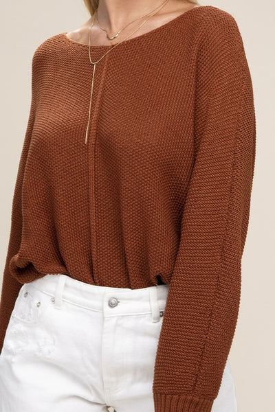 Effortless Comfort | V Neck Raglan Sleeve Knit Sweater