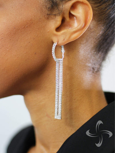 Bling It On | Rectangle Drop Diamond Earrings - Statement Piece NY Accessories, bling it on, Brooklyn Boutique, chic, Diamond, diamond earrings, Diamonds, drop earrings, Earrings, final, final sale, not clearance, rectangle drop diamond earrings, Ships from USA, Silver, SPNY Exclusive, Statement Accessories, statement piece, Statement Piece Boutique, statement piece ny, Statement Pieces, Statement Pieces Boutique, Women's Boutique Earrings