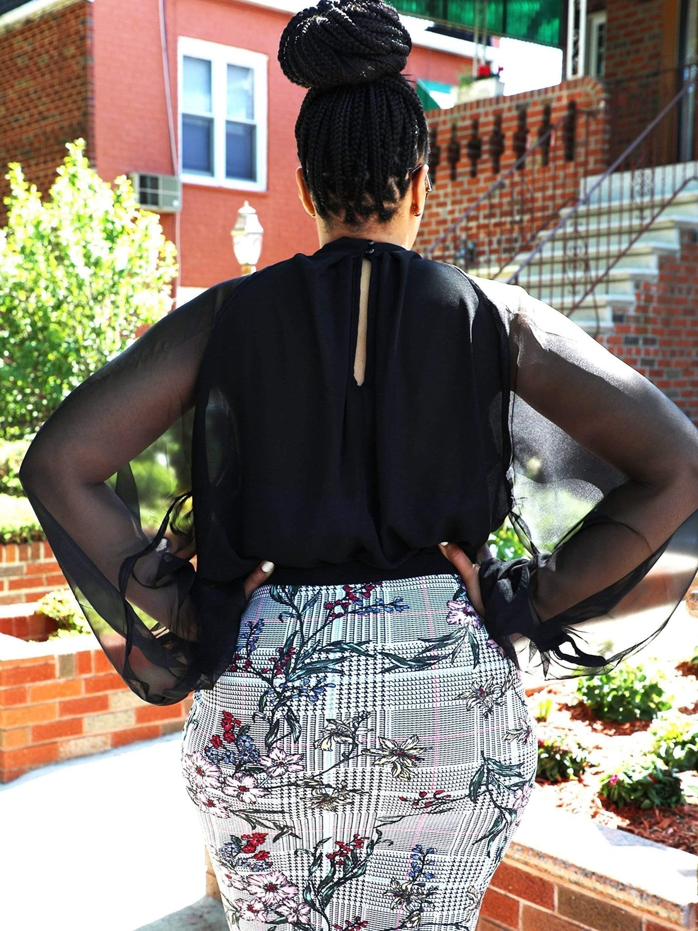 Boom Bow | PLUS Sheer Top with Neck Tie SIZE 3XL - Statement Piece NY _tab_plus-size-size-chart, Black, boom bow, Brooklyn Boutique, chic, clearance, curvy, final, final sale, Last One, Long Sleeve, Monochrome, neck tie, Plus Size, Plus Size Tops, Plus Sizes, Sale, sheer, sheer top, Ships from USA, SPNY Exclusive, statement piece, Statement Piece Boutique, statement piece ny, Statement Pieces, Statement Pieces Boutique, Tops, Women's Boutique, Workwear, X-Large Shirts & Tops