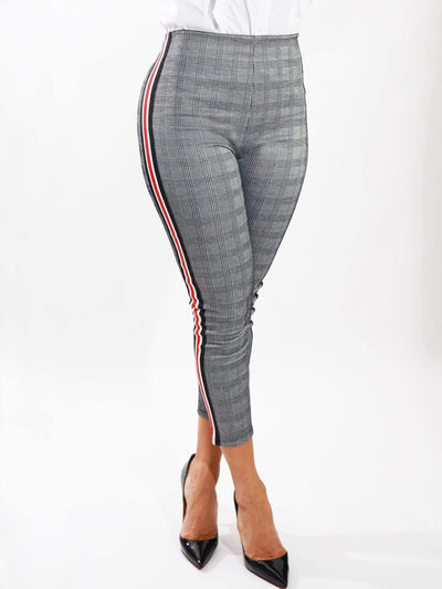 Breaking Plaid | Classic Pants with Side Stripes SIZE SMALL - Statement Piece NY _tab_size-chart, Black, Blossom 2021, Bottoms, Brooklyn Boutique, chic, clearance, Fall, Fall Fashion, final, final sale, Grey, Misses, Monochrome, not clearance, pants, Ships from USA, Skinny Fit, SPNY Exclusive, Standard Fall, statement, statement piece, Statement Piece Boutique, statement piece ny, Statement Pieces, Statement Pieces Boutique, Women's Boutique, Workwear Pants