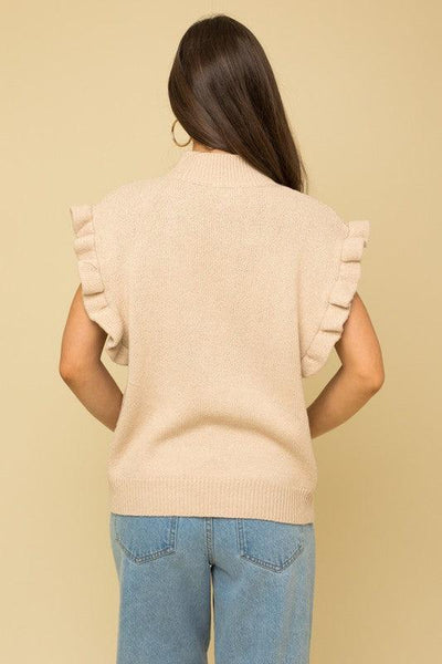 Cable Knit Ruffle | Sweater Vest - Statement Piece NY
