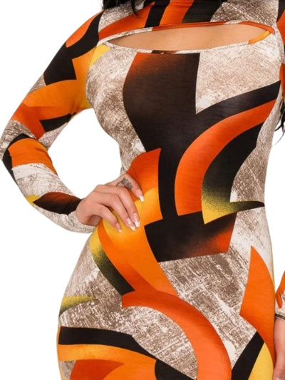 Cage of Heroes | Print Midi Dress - Statement Piece NY _tab_size-chart, Brooklyn Boutique, Brown, burnt orange midi dress, chic, dress, Dresses, Fall, Fall Fashion, Long Sleeve, long sleeve midi dress, Midi Dress, midi dress with sleeves, Misses, not clearance, Orange, print long sleeve midi dress, print midi dress, Standard Fall, statement, Statement Clothing, statement piece, Statement Piece Boutique, statement piece ny, Statement Pieces, Statement Pieces Boutique, Women's Boutique Statement Dresses