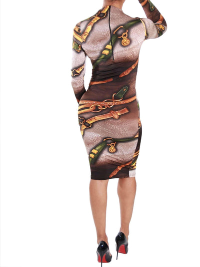 Cage of Wonders | Print Midi Dress - Statement Piece NY _tab_size-chart, Brooklyn Boutique, Brown, brown midi dress, chic, dress, Dresses, Fall, Fall Fashion, Long Sleeve, long sleeves midi dress, Midi Dress, midi dress with sleeves, Misses, not clearance, print long sleeve midi dress, print midi dress, Ships from USA, Standard Fall, statement, Statement Clothing, statement piece, Statement Piece Boutique, statement piece ny, Statement Pieces, Statement Pieces Boutique, Women's Boutique Statement Dresses