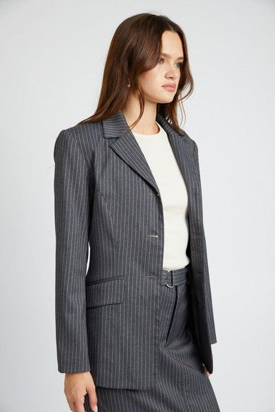 Classic Charisma | Pin Striped Blazer Jacket - Statement Piece NY
