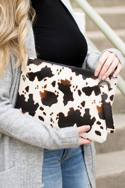 Cow Print | Oversized Everyday Clutch - Statement Piece NY Accessories, clutch, Clutch bag, cute accessories, cute fashion accessories, final sale, handbag, Statement Accessories Handbags