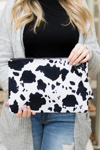 Cow Print | Oversized Everyday Clutch - Statement Piece NY Accessories, clutch, Clutch bag, cute accessories, cute fashion accessories, final sale, handbag, Statement Accessories Handbags
