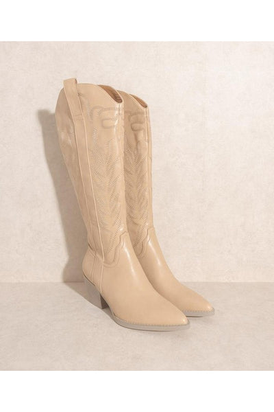 Embroidery Western Knee High Boots