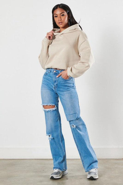 Edgy Elegance | Distressed Wide Leg Jeans - Statement Piece NY
