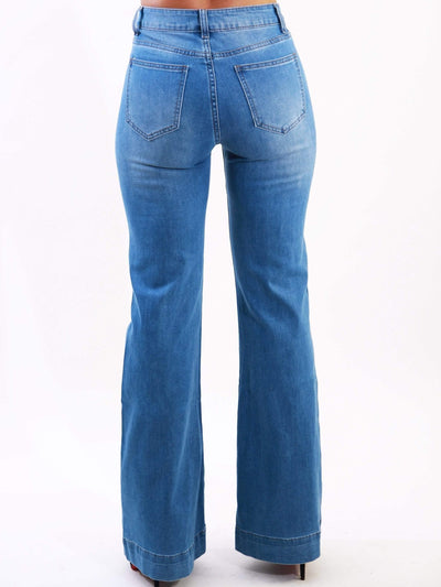 Flare Miles | Bell Bottom Jeans - Statement Piece NY Blue, Bottoms, Denim, Fall, Fall Fashion, High Waisted, high waisted pants, Long Pants, Misses, pants, Skinny Fit, skinny pants, Standard Fall, statement, Statement Clothing, statement piece, statement piece ny Statement Bottoms