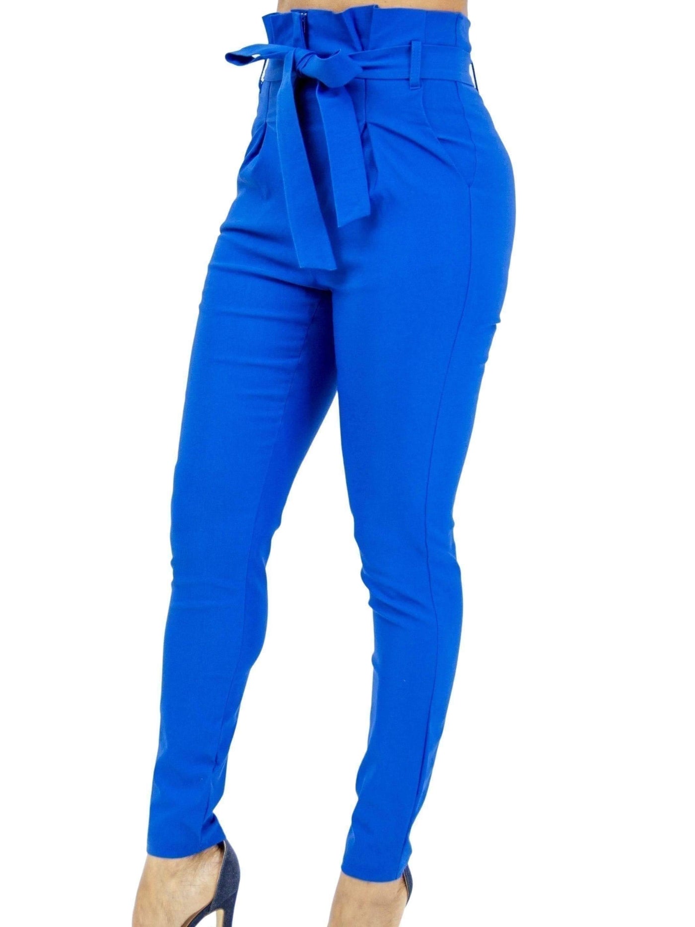 Flatter Wave | Paperbag Waist Pants Blue - Statement Piece NY _tab_size-chart, Blossom 2021, Blue, Bottom, Bottoms, Brooklyn Boutique, chic, Long Pants, Misses, not clearance, Ships from USA, Skinny Fit, SPNY Exclusive, statement, statement piece, Statement Piece Boutique, statement piece ny, Statement Pieces, Statement Pieces Boutique, Women's Boutique, Workwear Pants