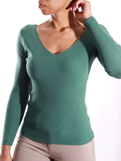 It Gets Sweater | Rib Knit Sweater - Statement Piece NY Brooklyn Boutique, Fall, fall fashion, final, final sale, Green, Long Sleeve, Misses, not clearance, Peach, Ships from USA, SPNY Exclusive, Standard Fall, statement piece, Statement Piece Boutique, statement piece ny, Statement Pieces, Statement Pieces Boutique, Women's Boutique Shirts & Tops