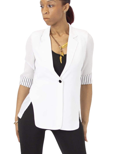 It's So Breezy | White Blazer Jacket - Statement Piece NY _tab_size-chart, blazer, Blossom 2021, Brooklyn Boutique, casual, chic, comfy, cute fashion clothing, cute jacket, cute jackets, edgy jacket for women, Half Sleeve, Jacket, Jackets, lightweight women's blazer, Misses, outerwear, Statement Clothing, Statement outerwear, statement piece, Statement Piece Boutique, statement piece ny, Statement Pieces, Statement Pieces Boutique, White, Women's Boutique, work, work wear, Workwear, XL Statement Outerwear