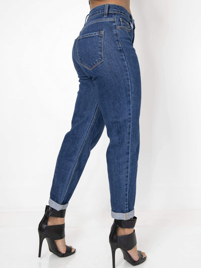 Jean-etics | High Rise Dark Mom Jeans SIZE LARGE - Statement Piece NY _tab_final-sale, _tab_size-chart, basic, Blossom 2021, Blue, Bottom, Bottoms, Brooklyn Boutique, casual, chic, clearance, Dark wash denim, Denim, Fall, final sale, jeans, Long Pants, Misses, mom jeans, not clearance, Ships from USA, skinny fit, skinny pants, SPNY Exclusive, statement, Statement Clothing, statement piece, Statement Piece Boutique, statement piece ny, Statement Pieces, Statement Pieces Boutique, Women's Boutique Pants