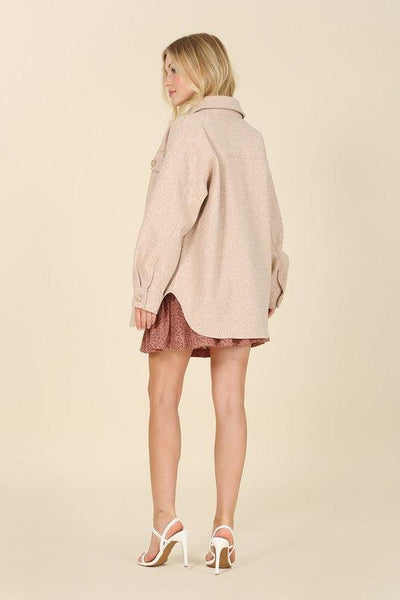 Light Beige Shacket with Pockets - Statement Piece NY