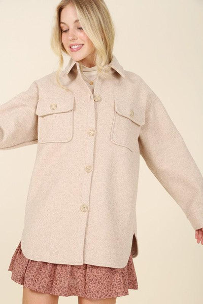 Light Beige Shacket with Pockets - Statement Piece NY