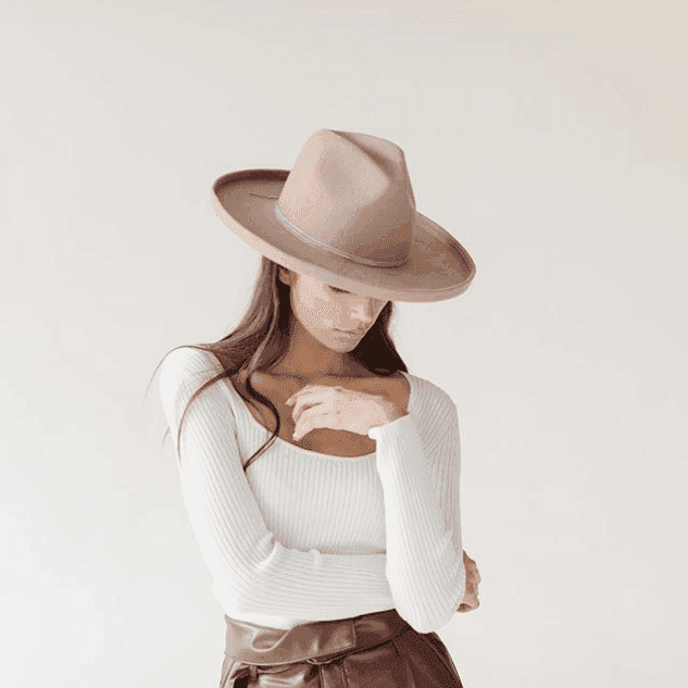 Maude Pencil Brim - Tan Fedora Hat [Gigi Pip] – Statement  display picture 3