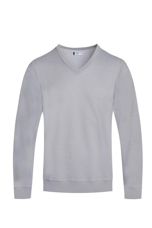Men’s Solid V-neck Sweater - Statement Piece NY