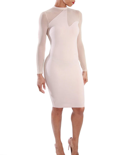 Mesh Is More | Bodycon Dress SIZE SMALL - Statement Piece NY _tab_size-chart, Beige, bodycon, Brooklyn Boutique, chic, clearance, Fall, Fall Fashion, final, final sale, Long Sleeve, mesh, Mini Dress, Misses, not clearance, Ships from USA, so mesh, SPNY Exclusive, Standard Fall, statement, statement piece, Statement Piece Boutique, statement piece ny, Statement Pieces, Statement Pieces Boutique, Women's Boutique, Workwear Dresses