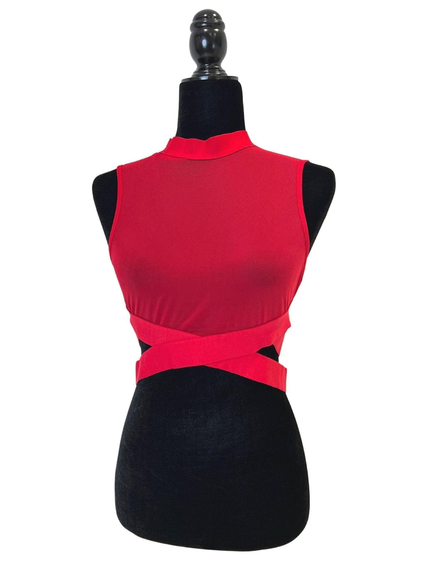 On The Edge | Mesh Crop Top - Statement Piece NY _tab_plus-size-size-chart, _tab_size-chart, Bandage Top, Black, Mesh, Mesh crop top, Red, Sleeveless, statement, Statement Clothing, statement piece, Statement Piece Boutique, statement piece ny, Statement Pieces, Statement Pieces Boutique, Top, Tops Shirts & Tops
