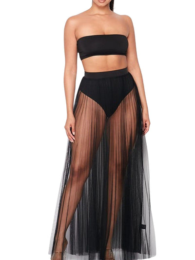 Peek & Spell | Tulle Skirt Set Black SIZE SMALL - Statement Piece NY _tab_size-chart, Bottom, Bottoms, Brooklyn Boutique, chic, Colorful, dress, Dresses, final sale, Maxi Skirt, Misses, not clearance, Orange, Set, Sets, sheer, Ships from USA, skirt, so mesh, SPNY Exclusive, statement, statement bottom, Statement Clothing, statement piece, Statement Piece Boutique, statement piece ny, Statement Pieces, Statement Pieces Boutique, Summer, tulle, undergarments, Women's Boutique Statement Bottoms