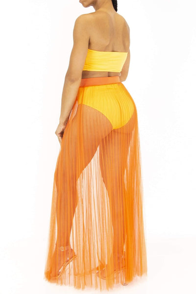 Peek & Spell | Tulle Skirt Set Orange - Statement Piece NY _tab_size-chart, Bottom, Bottoms, Brooklyn Boutique, chic, Colorful, dress, Dresses, final sale, Maxi Skirt, Misses, not clearance, Orange, Set, Sets, sheer, Ships from USA, skirt, so mesh, SPNY Exclusive, statement, statement bottom, Statement Clothing, statement piece, Statement Piece Boutique, statement piece ny, Statement Pieces, Statement Pieces Boutique, Summer, tulle, undergarments, Women's Boutique Statement Bottoms