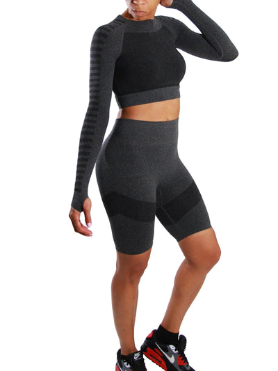 Precision | Activewear Set Black SIZE MEDIUM - Statement Piece NY _tab_final-sale, _tab_size-chart, activewear, Activewear & Loungewear, Black, Brooklyn Boutique, chic, crop top, fall fashion, final, final sale, long sleeve, Lounge, Misses, not clearance, Set, Sets, Ships from USA, SPNY Exclusive, statement, Statement Clothing, statement lounge, statement piece, Statement Piece Boutique, statement piece ny, Statement Pieces, Statement Pieces Boutique, Women's Boutique Activewear