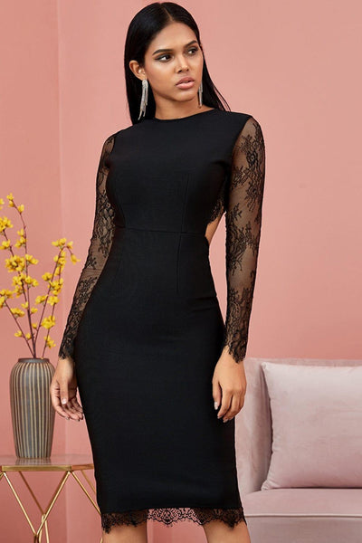 Sexy and Sophis | Lace Sleeve Cutout Dress SIZE SMALL - Statement Piece NY