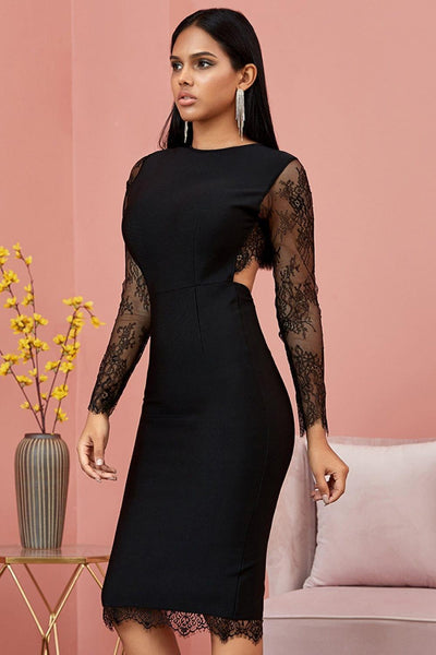 Sexy and Sophis | Lace Sleeve Cutout Dress SIZE SMALL - Statement Piece NY
