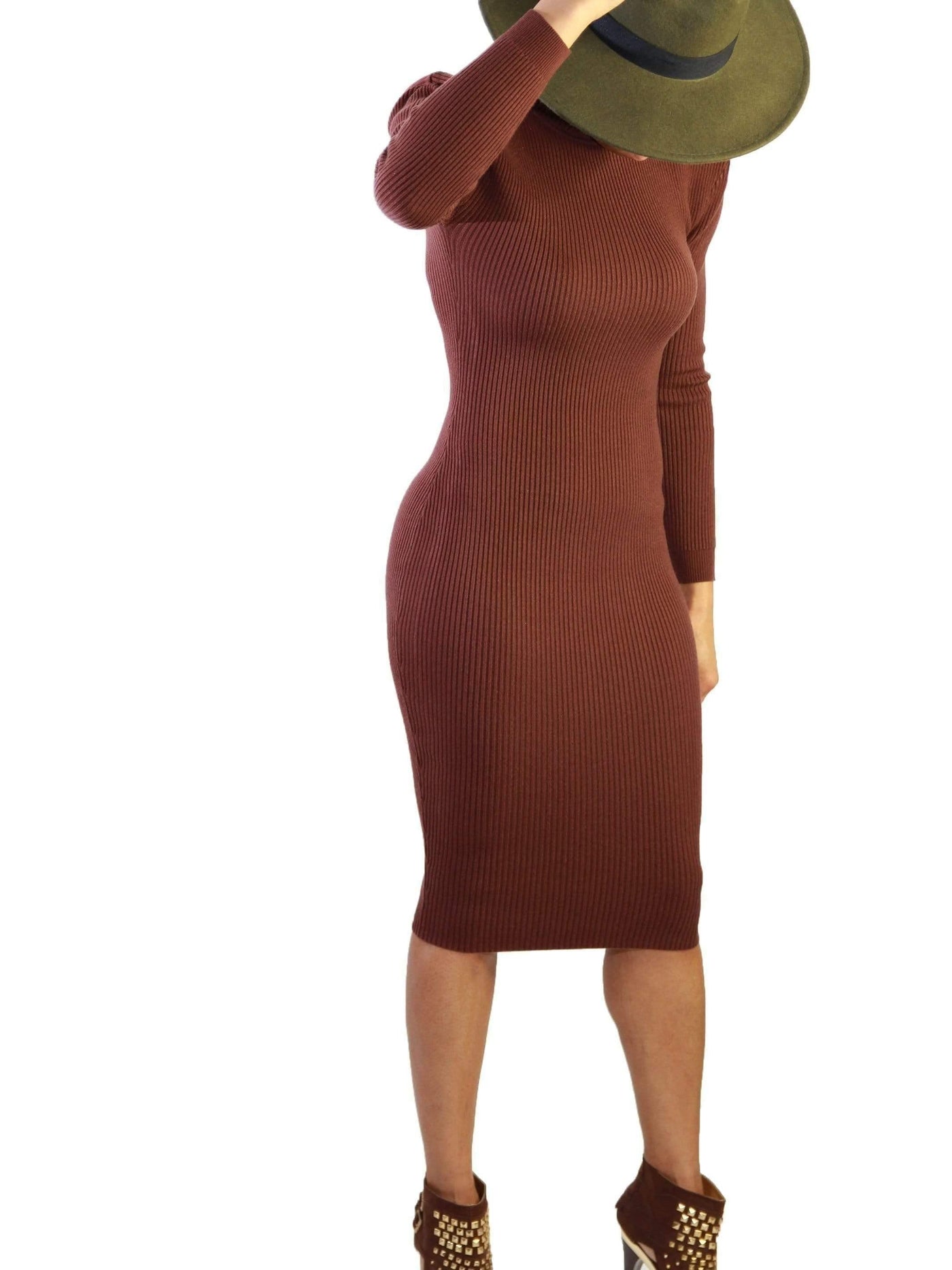 She Won | Ribbed Sweater Dress - Statement Piece NY _tab_size-chart, Brooklyn Boutique, Brown, dress, Dresses, Fall, Fall Fashion, Long Sleeve, Midi Dress, Misses, not clearance, Ships from USA, SPNY Exclusive, Standard Fall, statement, Statement Clothing, statement dress, statement piece, Statement Piece Boutique, statement piece ny, Statement Pieces, Statement Pieces Boutique, Sweater, sweater dress, Women's Boutique Statement Dresses/Jumpsuits