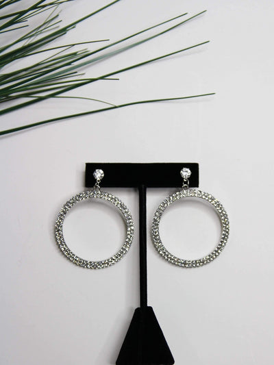 Shine Art | Drop Hoop Diamond Earrings - Statement Piece NY Accessories, Brooklyn Boutique, Diamond, diamond earrings, Diamonds, drop earrings, Earrings, Fall, Fall Fashion, fashion jewelry, final, final sale, Gold, Jewelry, Misses, not clearance, Ships from USA, Silver, simple and classic, SPNY Exclusive, Statement Accessories, Statement Piece Boutique, Statement Pieces, Statement Pieces Boutique, Women's Boutique, work wear, Workwear Earrings