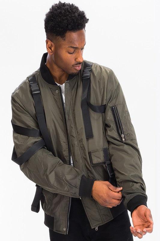 Tactical | Men's Utility Strap Jacket - Statement Piece NY bomber, bomber jacket, Coats, Jacket, Jackets, Menswear, outerwear, Plus Size, Statement outerwear, Statement Tees, XL Outerwear