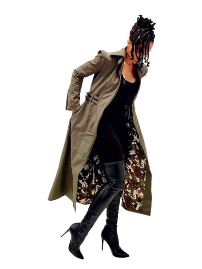 Take Command by Valish | Camo Lined Long Coat - Statement Piece NY