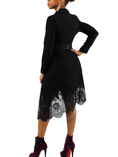 The Amazing Lace | Belted Blazer Dress SIZE MEDIUM - Statement Piece NY _tab_size-chart, belted blazer dress, black blazer dress, black dress, blazer, blazer dress, Brooklyn Boutique, chic, clearance, dress, Dresses, Fall, final sale, formal dress, lace, lace dress, Last One, Midi Dress, Misses, Monochrome, Ships from USA, SPNY Exclusive, Statement Clothing, statement piece, Statement Piece Boutique, statement piece ny, Statement Pieces, Statement Pieces Boutique, Women's Boutique Statement Dresses