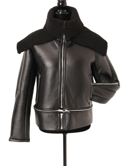 The Aviator | Sherpa Lined Leather Coat SIZE MEDIUM - Statement Piece NY