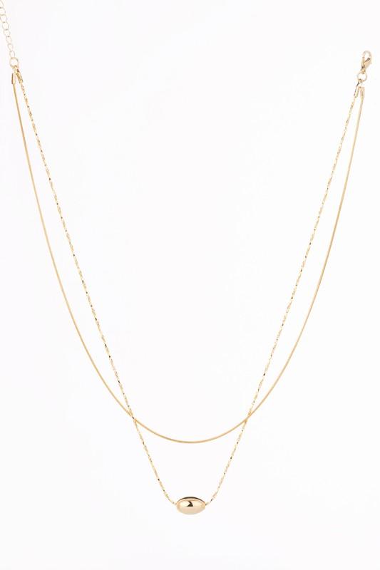 Two Layer | Oval pendant necklace - Statement Piece NY bar necklace, final sale, Gold necklace, Necklace Necklaces
