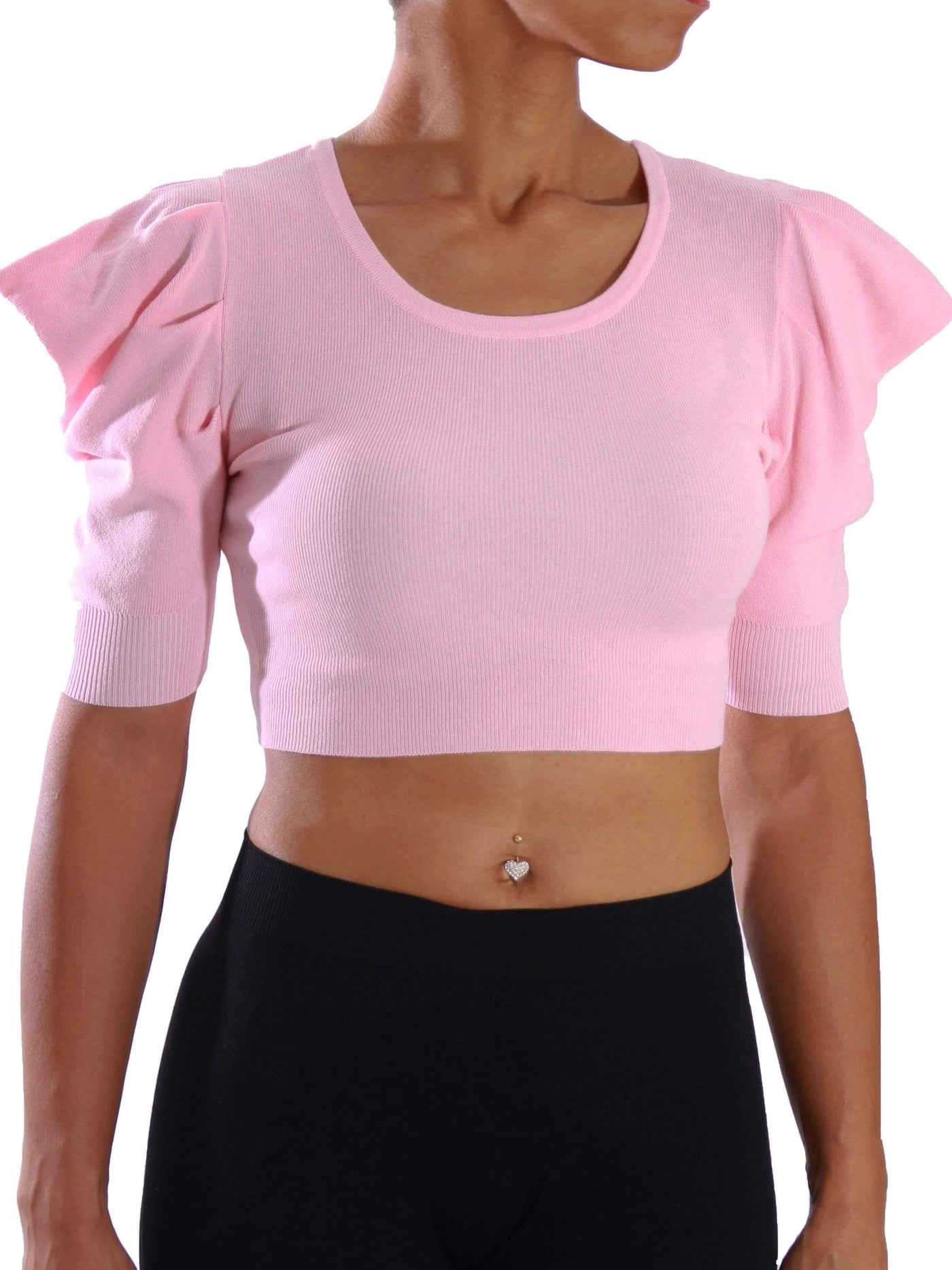 Urban Batwing | Puff Sleeve Knit Crop Top - Statement Piece NY _tab_final-sale, _tab_size-chart, balloon sleeves, Blossom 2021, Brooklyn Boutique, Colorful, Crop Top, Fall, final, final sale, Half Sleeve, knit top, Misses, not clearance, Pink, puff sleeves, Ships from USA, SPNY Exclusive, Standard Fall, Statement Clothing, Statement Piece Boutique, statement piece ny, Statement Pieces, Statement Pieces Boutique, statement tops, Sweater, Tops, urban batwing, Women's Boutique Shirts & Tops
